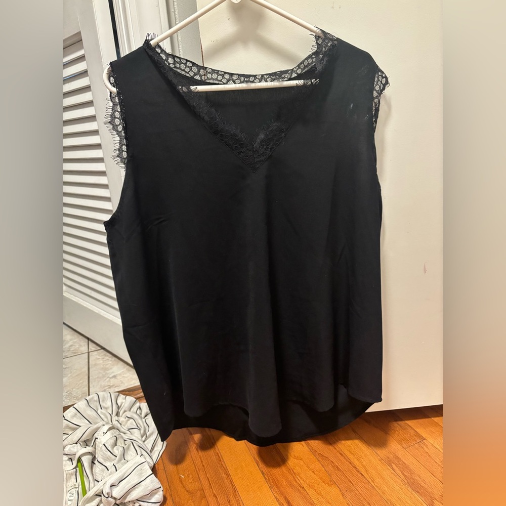 Silky black dress top